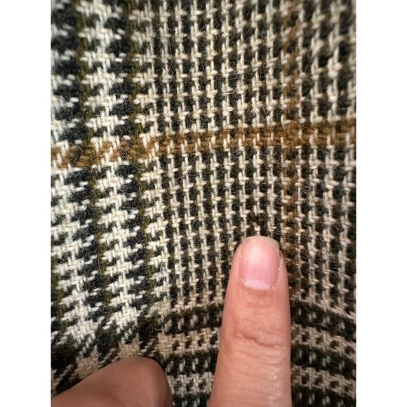 Pendleton Womens Vintage Plaid Cape 100% Wool One Size Yellow Collar Tartan - Picture 7 of 9